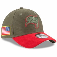Men's Tampa Bay Buccaneers New Era Olive 2017 Salute To Service 39THIRTY Flex Hat 2782260